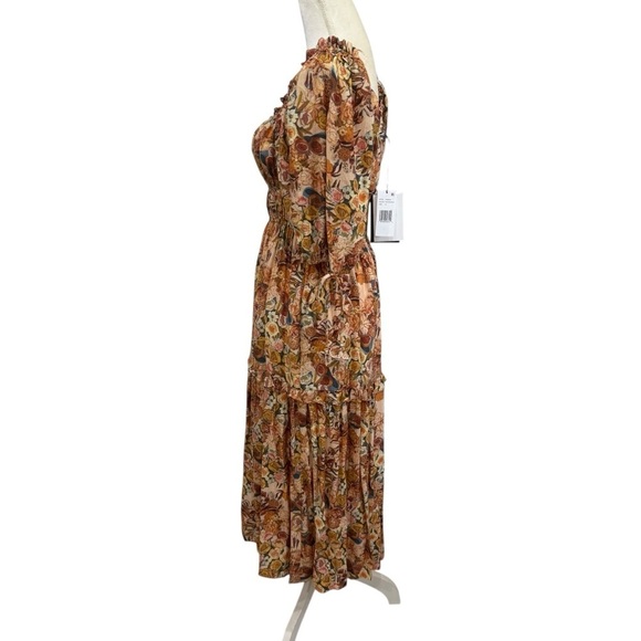 En Saison Women's Medium Candela Floral Square-Neck Ruffle-Tier Midi Dress NWT - Picture 6 of 11